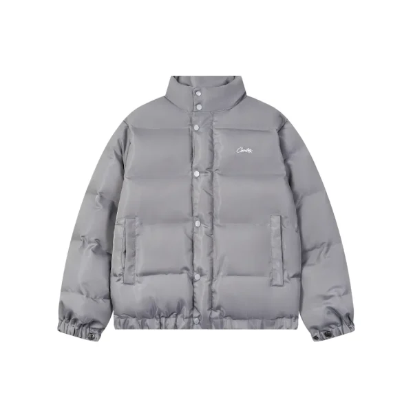 Corteiz Alcatraz Classic Hooded Down Puffer Jacket Gray