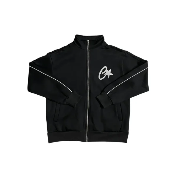 Corteiz Velour Reflective Jacket Black