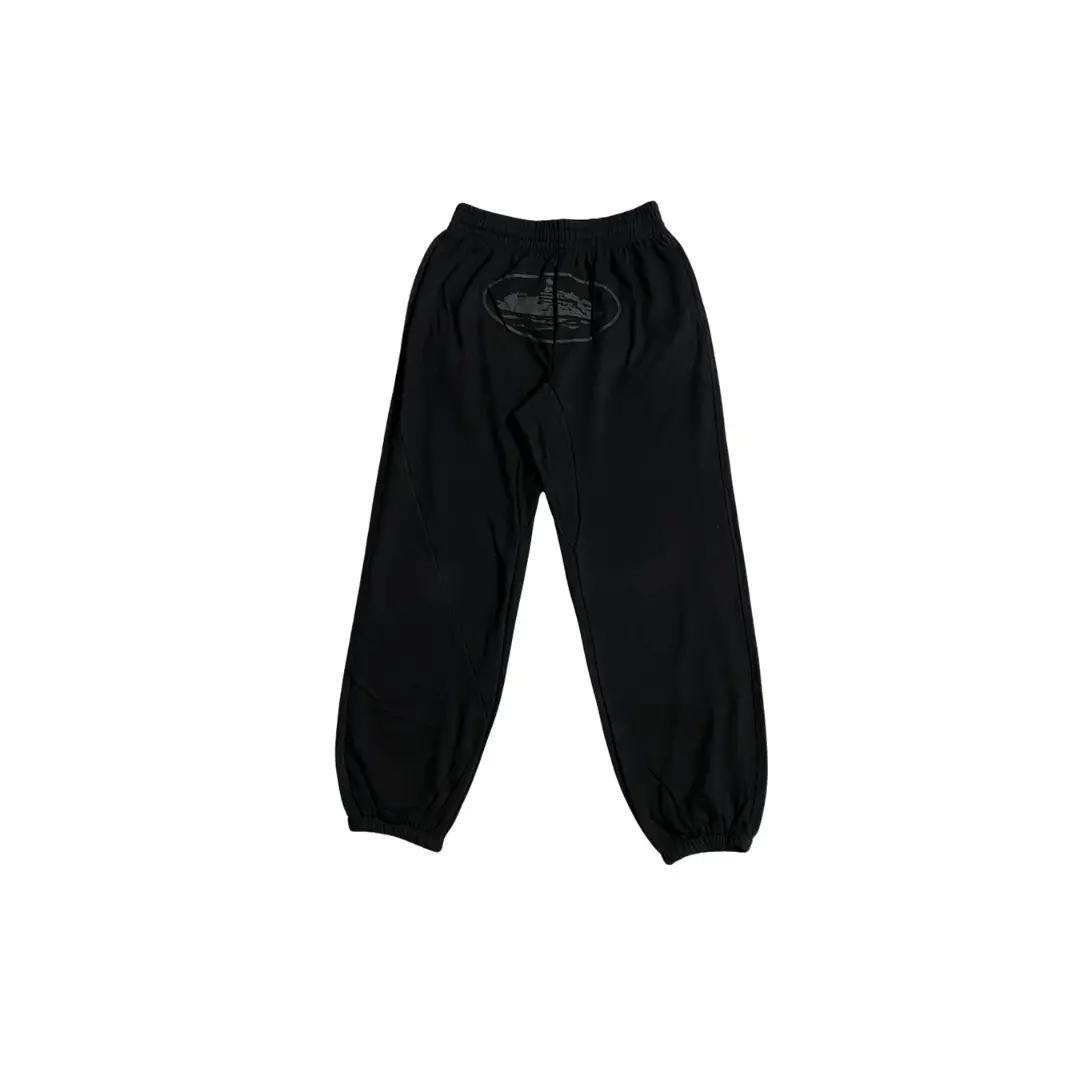 Corteiz Sweatpants Black With Gray Logo