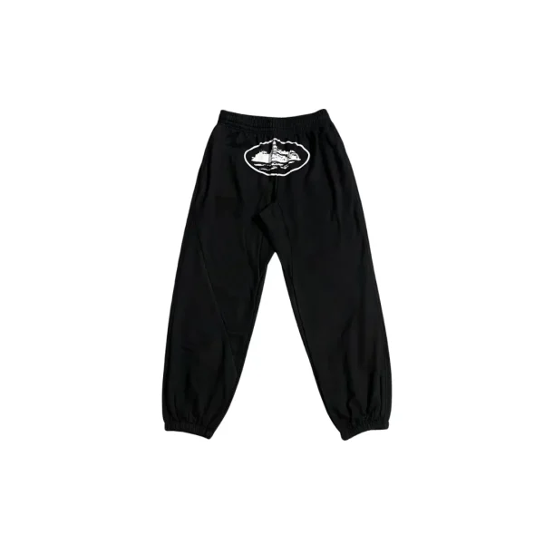 Corteiz Sweatpants Black With White Logo