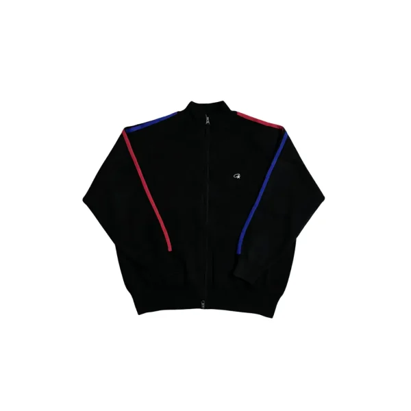 Corteiz VVS Knit Zip Black Red Blue Stripes
