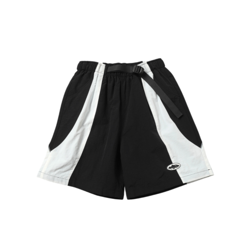 Corteiz Alcatraz Patchwork Windbreaker Shorts Black White