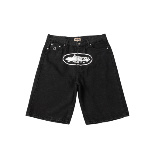 Corteiz Alcatraz Denim Shorts Black