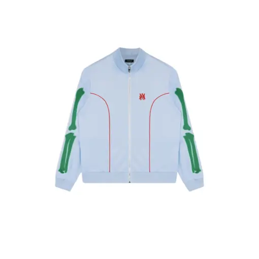 Amiri Sportswear Jacket White With Green Bones Design