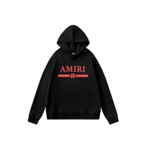 Amiri Classic Print Logo Red Black Hoodie