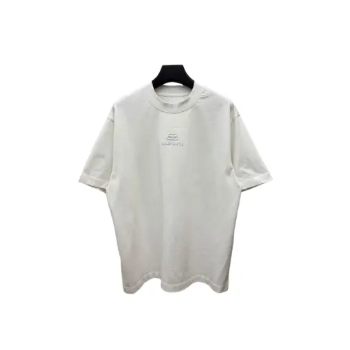 Balenciaga Short Sleeved Loose Fit T Shirt White