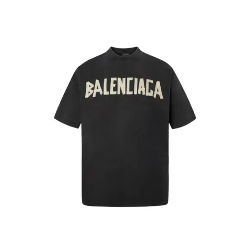 Balenciaga Tape Type Medium Fit T Shirt Faded Black