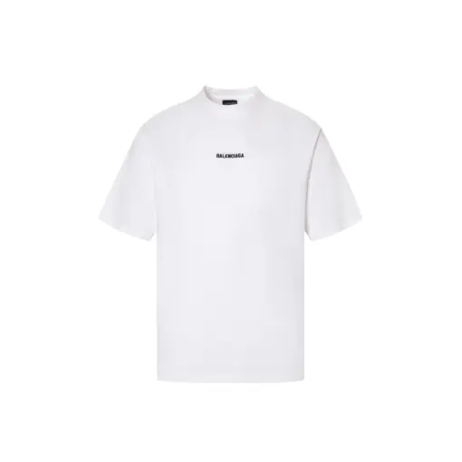 Balenciaga Logo Medium Fit T-Shirt Vintage Cotton Jersey White