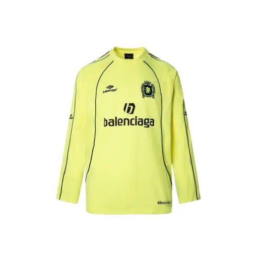 Balenciaga Dubai Soccer Long Sleeve T Shirt Polyester Yellow