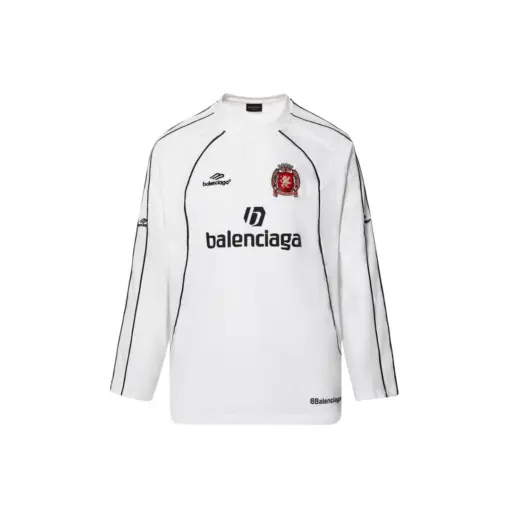 Balenciaga Dubai Soccer Long Sleeve T Shirt Polyester White