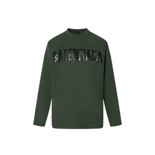 Balenciaga Dubai Soccer Long Sleeve T Shirt Polyester Olive Green