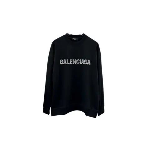 Balenciaga Oversized Black Sweater With Text Monogram