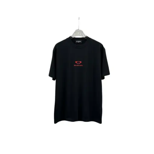Balenciaga Short Sleeve Heart Shape T Shirt Black