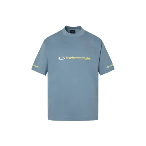 Balenciaga T Shirt Faded Washed Blue
