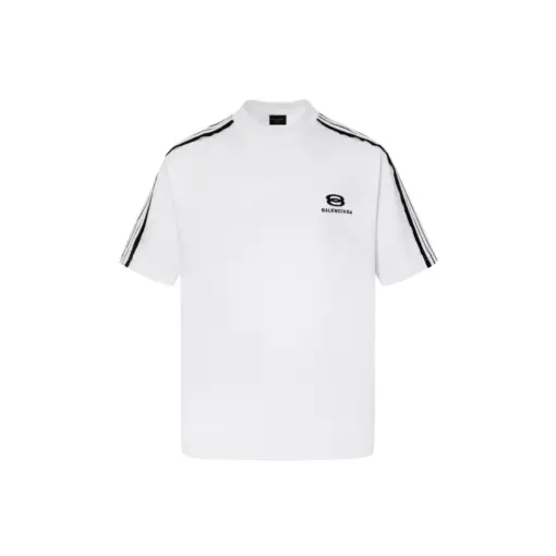 Balenciaga T Shirt White With Black Stripe