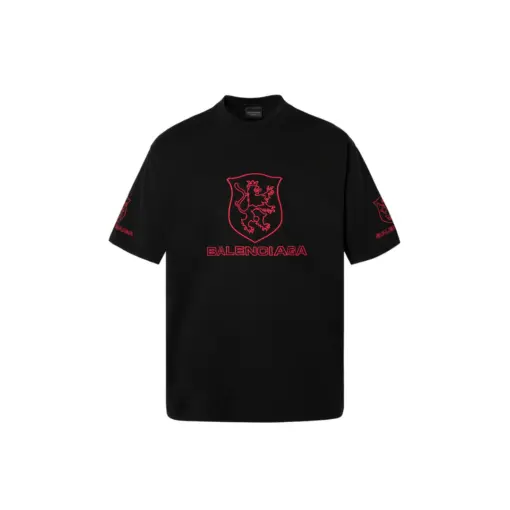 Balenciaga 3B Liquified Oversized T Shirt Black With Red Monogram