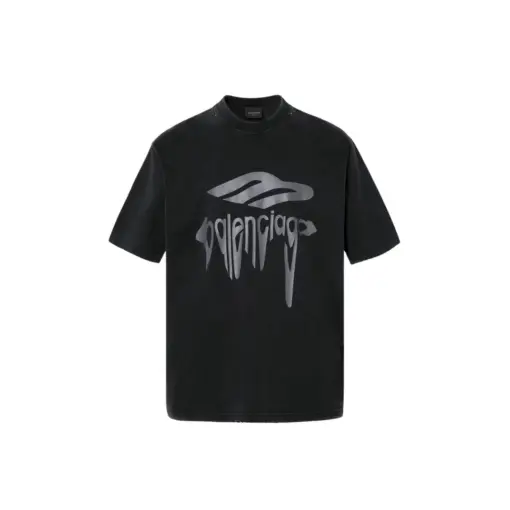 Balenciaga 3B Liquified Oversized T Shirt Washed Black