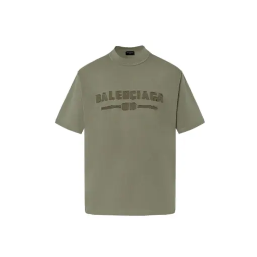 Balenciaga 3B Liquified Oversized T Shirt Washed Olive Green