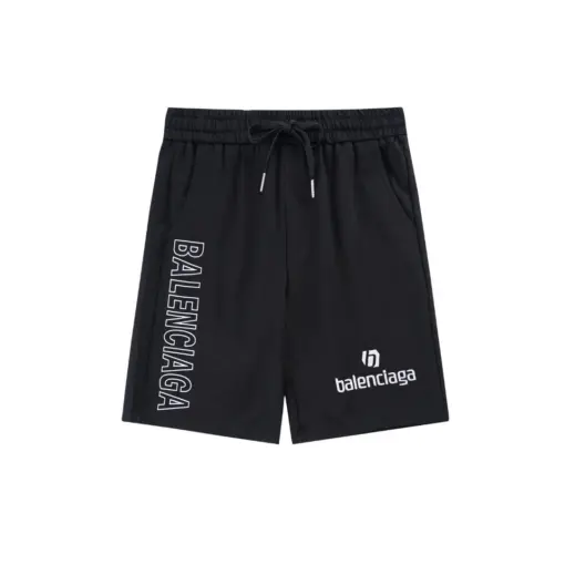 Balenciaga Shorts Black With Small White BB Monogram
