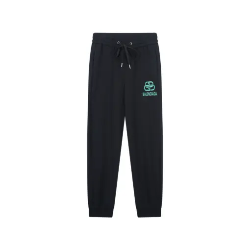 Balenciaga Trouser Sky Blue Text Print Pant Black