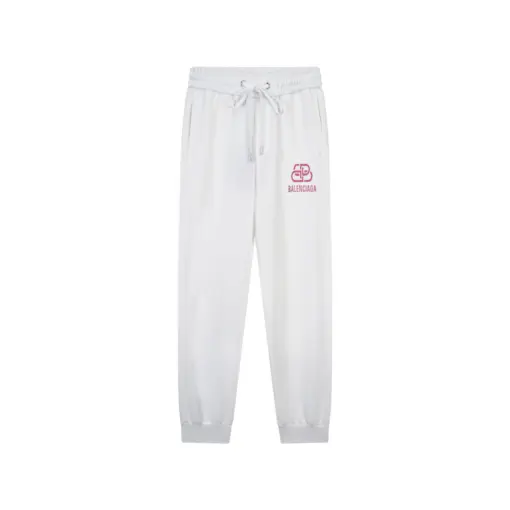 Balenciaga Trouser Pink Text Print Pant White