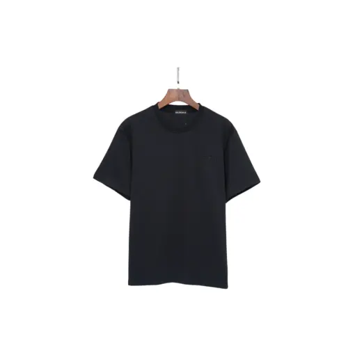 Balenciaga Logo Embroidery T Shirt Black