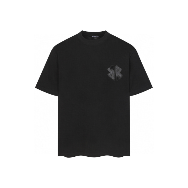 Balenciaga Fit Black T Shirt With BB Monogram