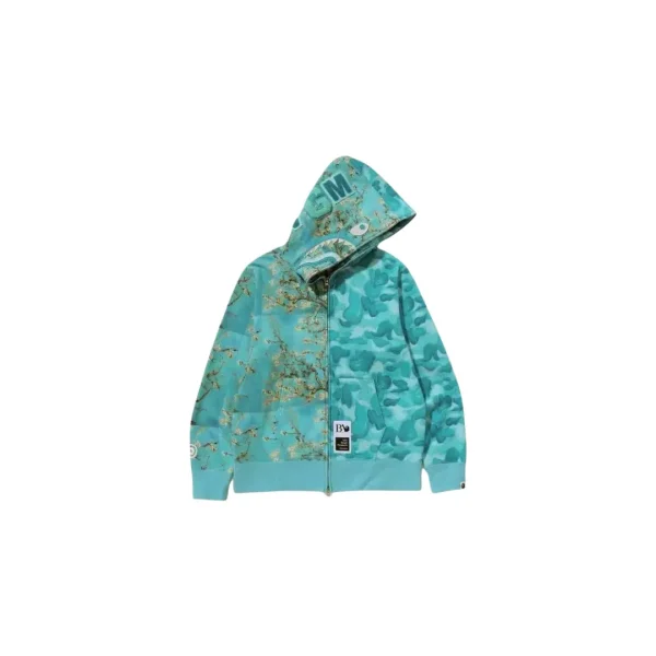 BAPE Camo Shark Full Zip Hoodie Ocean Light Blue