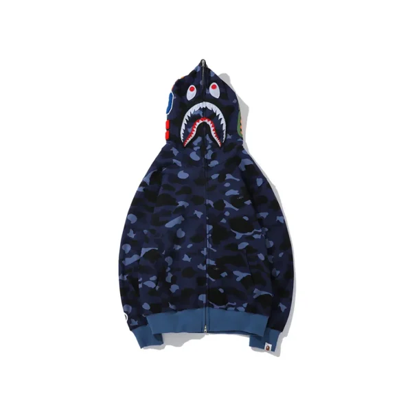 BAPE Camo Shark Full Zip Hoodie Blue