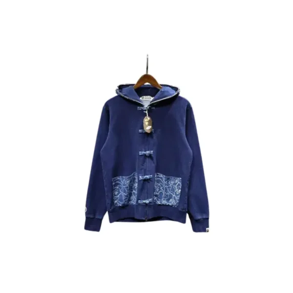 BAPE Azure Camouflage Tang Suit Zip Up Hooded Hoodie Indigo Dyed