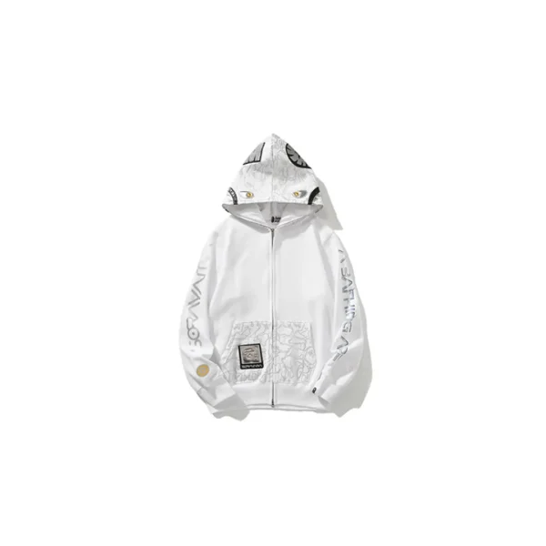 BAPE x SORAYAMA Shark Head Full Zip Hoodie White