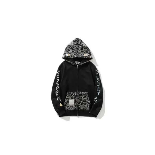 BAPE x SORAYAMA Shark Head Full Zip Hoodie Black