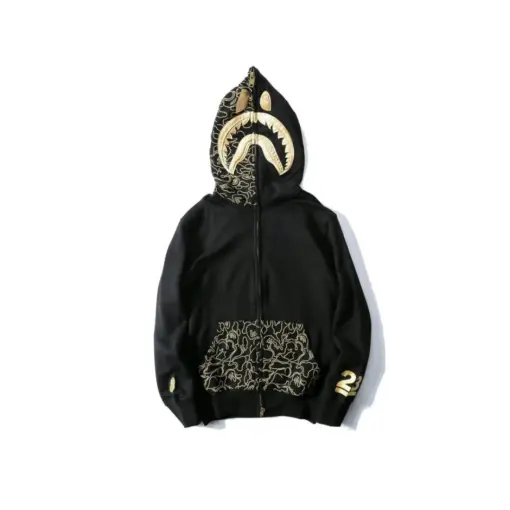 BAPE Shark Head Full Zip Hoodie Black