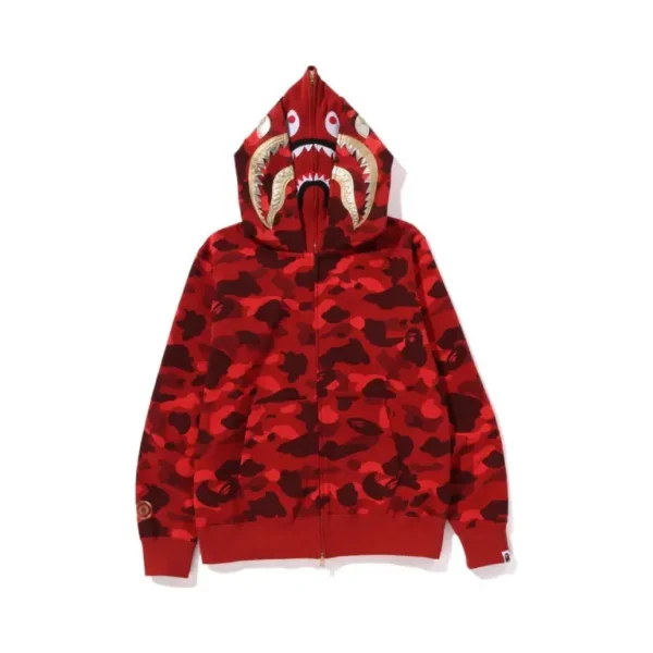 BAPE Shark Hooded Hoodie Red