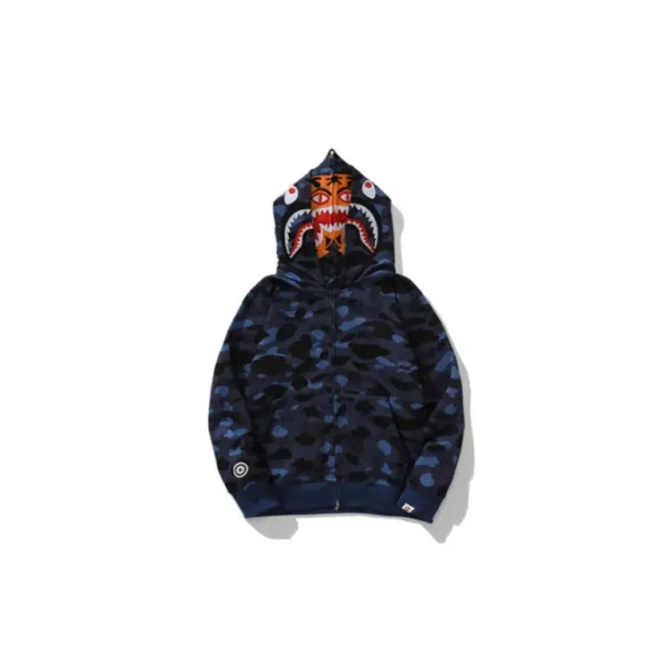 BAPE Shark Hooded Hoodie Blue