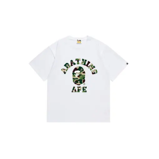 BAPE A Bathing Ape Forest Green Monogram T Shirt White