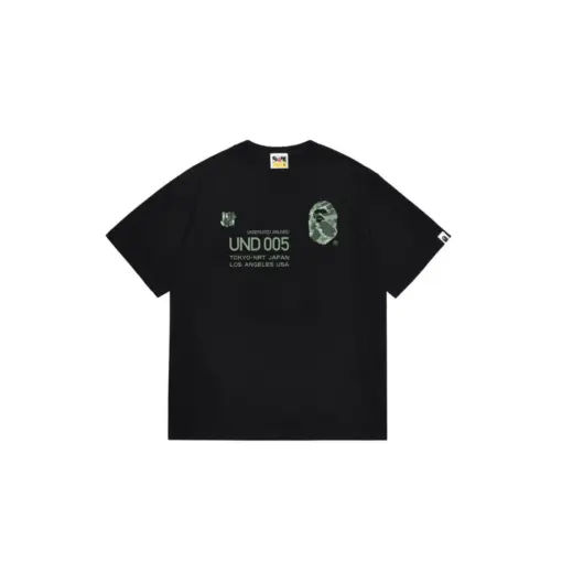 BAPE A Bathing Ape Undefeated Green Logo Design T Shirt Black