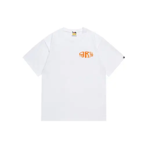 BAPE Purple Brand T Shirt White With Orange Stack