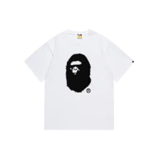 BAPE Pixel Ape Head Relaxed Fit T Shirt White