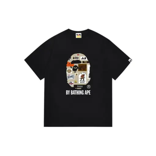 BAPE Multi Label Bathing Ape T Shirt Black