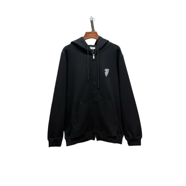 Burberry Zipper Hooded Hoodie Equestrian knight Design Full Black