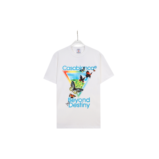 CASABLANCA Beyond Destiny Butterfly Printed T Shirt White