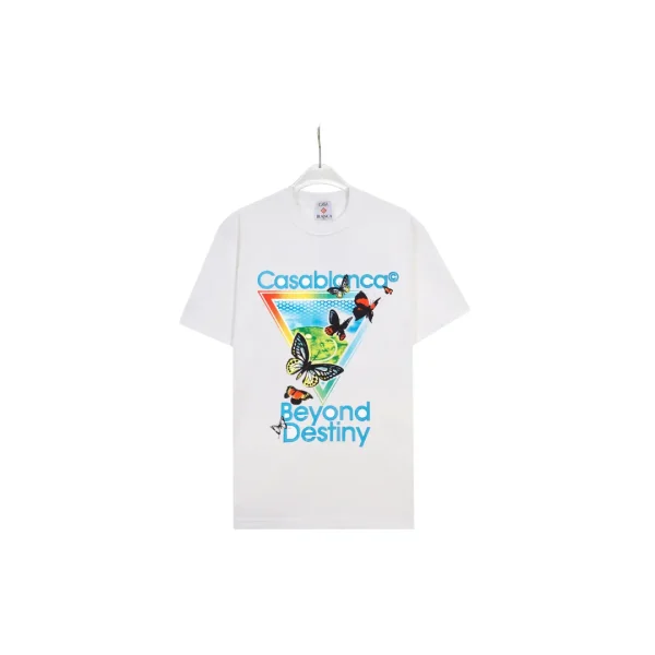 CASABLANCA Beyond Destiny Butterfly Printed T Shirt White