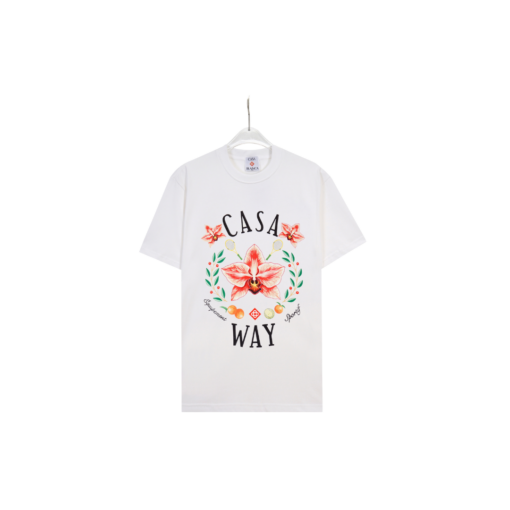 CASABLANCA Flower Logo Printed T Shirt White