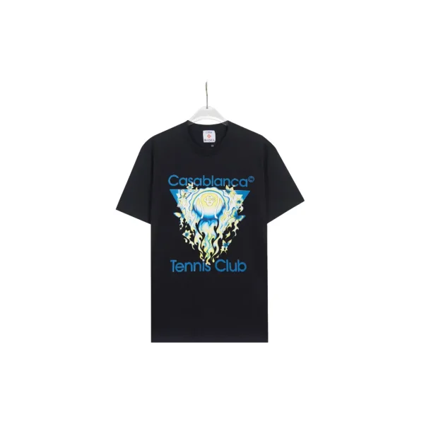 CASABLANCA Tennis Ball Logo T Shirt Black