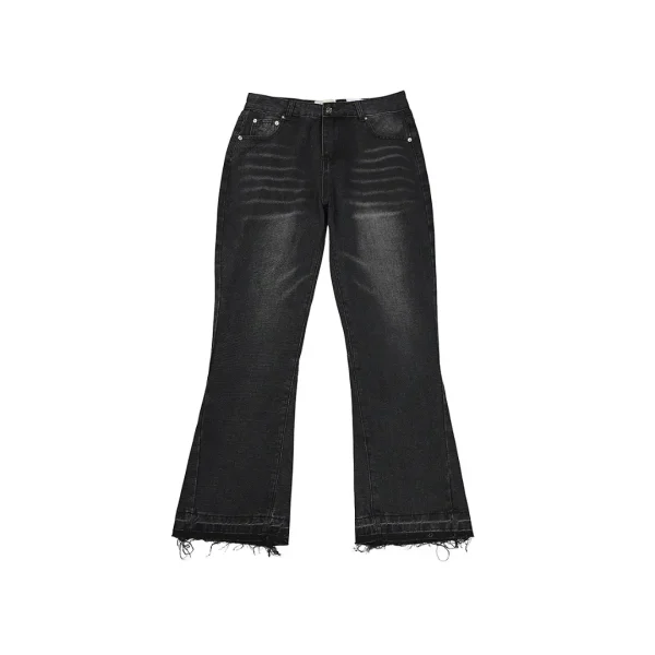 Gallery Dept. Black Flared Jeans Frayed Hem