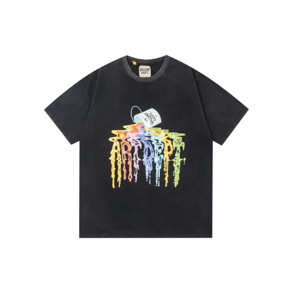 GALLERY DEPT. Dripping Paint Monogram T Shirt Black