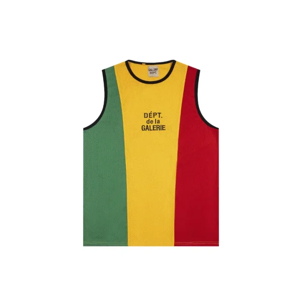 GALLERY DEPT. Sleeveless Basketball T Shirt Red Green Yellow