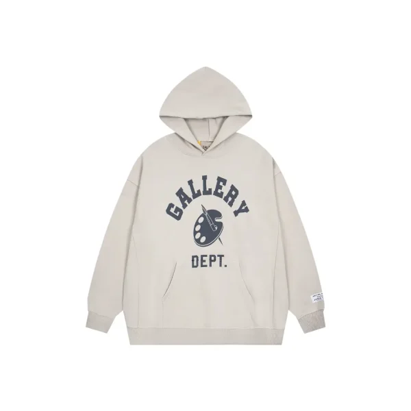 Gallery Dept. Hoodie Off White With Monogram Printed In The Middle