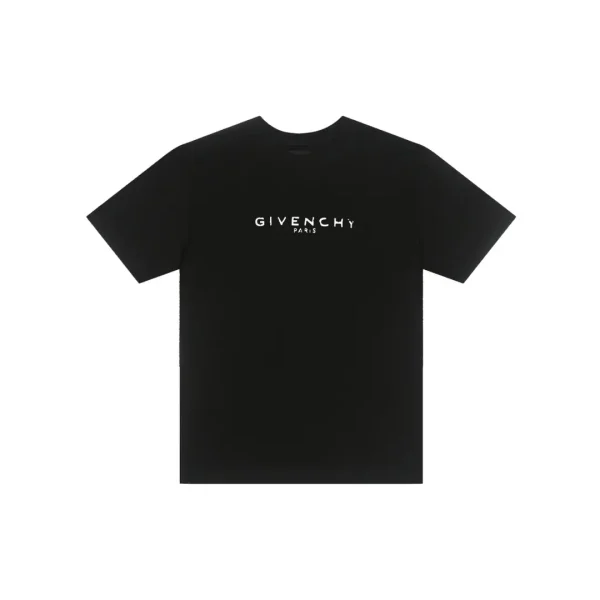 Givenchy T Shirt Black With Paris Text Logo Embosed